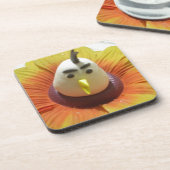 Sculpted Bird in Sunflower Art Print Untersetzer (Linke Seite)