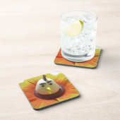 Sculpted Bird in Sunflower Art Print Untersetzer (Rechte Seite)