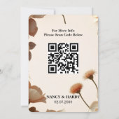 Sculptural Floral Neutral Wedding Save The Date (Rückseite)