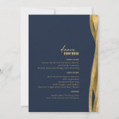 Sculptural Waves Hochzeitsmenü Navy Gold ID1312 (Vorderseite)
