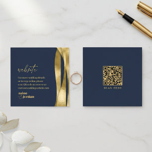 Sculptural Waves Hochzeitswebsite Navy Gold ID1312 Begleitkarte