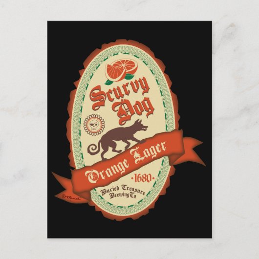 Scurvy Dog Orange Lager Postkarte (Vorderseite)