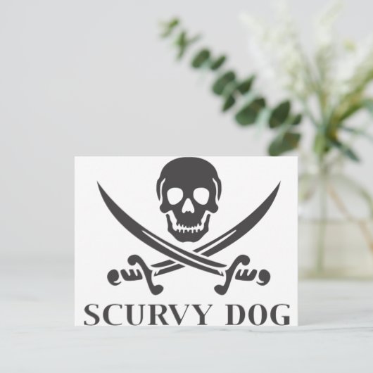 Scurvy Dog Postkarte (Stehend Vorderseite)