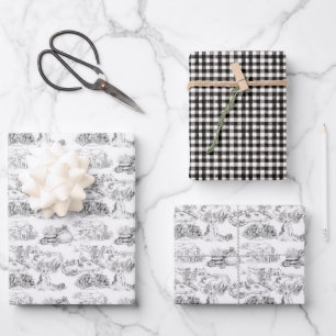 SCWT Griffin Toile & Gingham Geschenkpapier Set