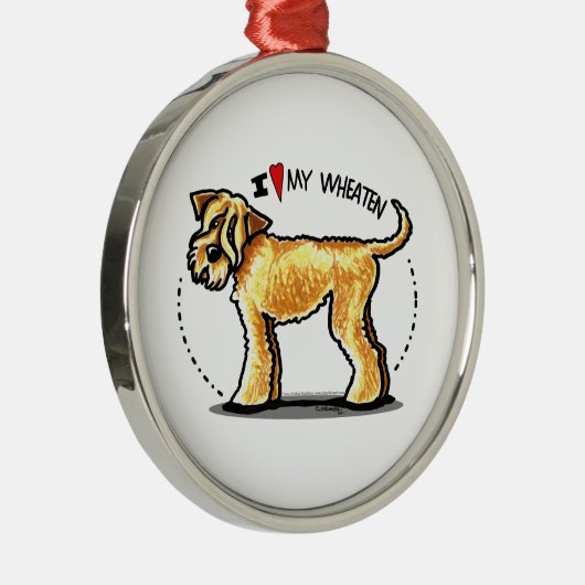 SCWT Wheaten Terrier Lover Silbernes Ornament (Rechts)
