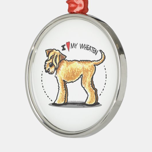 SCWT Wheaten Terrier Lover Silbernes Ornament (Links)