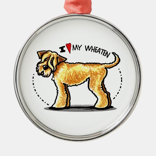 SCWT Wheaten Terrier Lover Silbernes Ornament (Vorne)