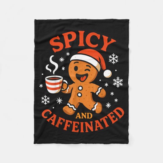Scy Gingerbread Caffeinated Funny Coffee Lover Chr Fleecedecke (Vorderseite)
