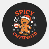 Scy Gingerbread Caffeinated Funny Coffee Lover Chr Runder Aufkleber (Vorderseite)