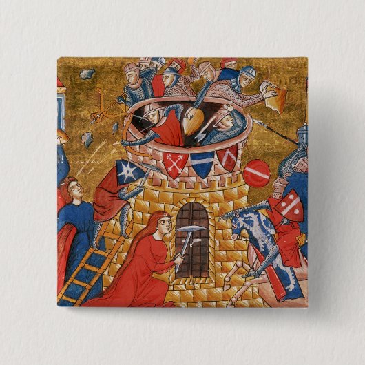 Scythian Frauen, die ihre Feinde belagern Button (Vorderseite)