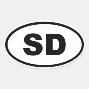 SD South Dakota Ovaler Aufkleber