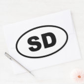 SD South Dakota Ovaler Aufkleber (Umschlag)
