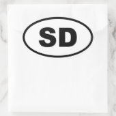 SD South Dakota Ovaler Aufkleber (Tasche)