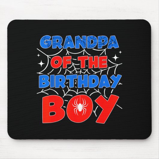 Sder Web Birthday Party Grandpa Of The Birthday Bo Mousepad (Vorne)