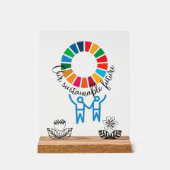 SDG Executive Desk Sign- ESG Office Motivator Acrylschild (Vorderseite)
