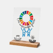 SDG Executive Desk Sign- ESG Office Motivator Acrylschild (Winkel)