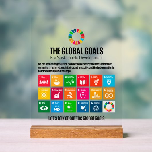SDG Executive Desk Sign- ESG Office Motivator Acrylschild (Neutral)