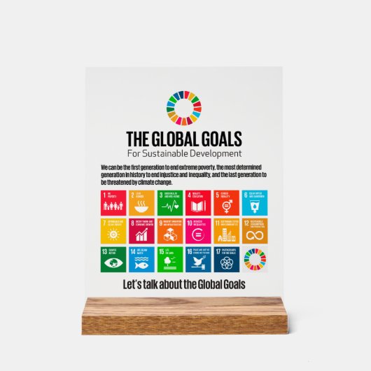 SDG Executive Desk Sign- ESG Office Motivator Acrylschild (Vorderseite)