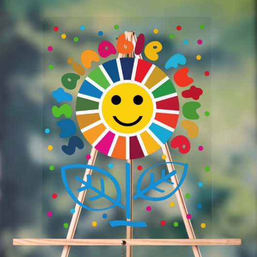 SDG Führungskraft Desk Sign - ESG Office Motivator Acrylschild (Neutral)