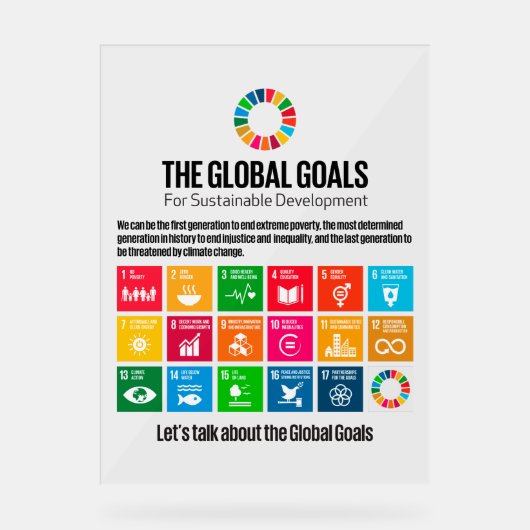 SDG Lobby Display - ESG Transparency Acrylic Sign Acrylschild (Vorderseite)