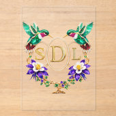 SDL Hummingbird Any Letters Custom Wedding Acryleinladungen (Vorderseite)