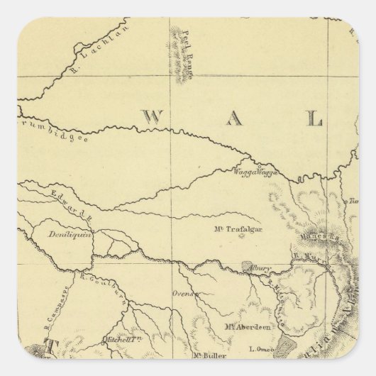 SE Australien Quadratischer Aufkleber (Vorderseite)