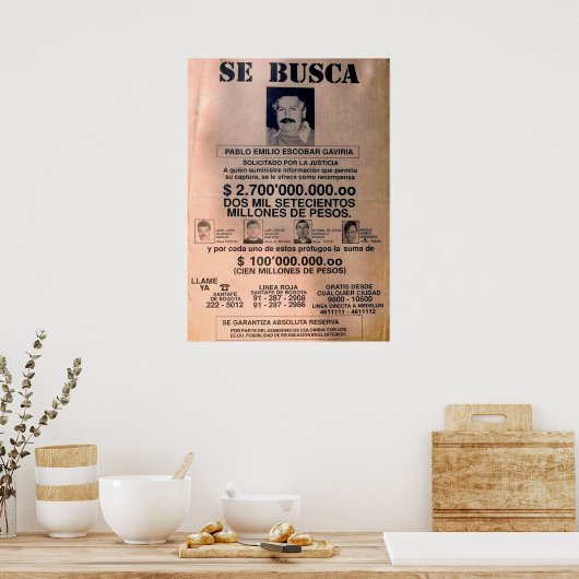 SE BUSCA ESCOBAR 1 POSTER (Küche)