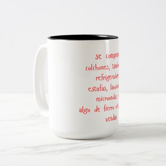 "se compran..." mug zweifarbige tasse (Vorderseite Links)