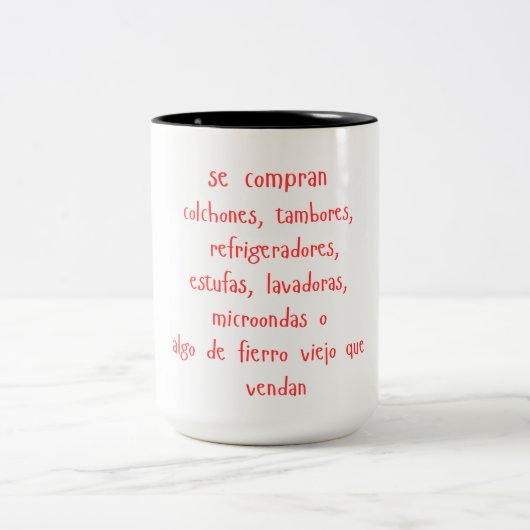 "se compran..." mug zweifarbige tasse (Mittel)