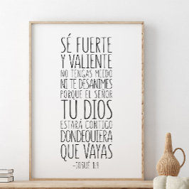 Sé fürerte y valiente, Josué 1:9 Poster