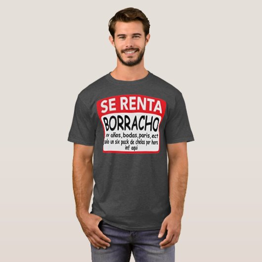 Se Renta Borracho Mens Graphic Funny Spanisch T-Shirt (Vorne ganz)