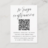 Se Ruega Confirmación Código QR UAWG de Boda Begleitkarte (Vorderseite)
