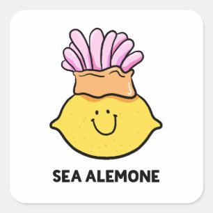 Sea A-lemon-e Lemon Fruchtklecker Quadratischer Aufkleber