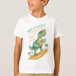 Sea-A-Saurus Dinosaur Surfen - Lustige Kinder Somm T-Shirt