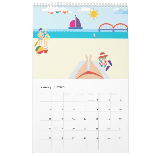 Sea and Beach Calendar Kalender (Jan 2026)
