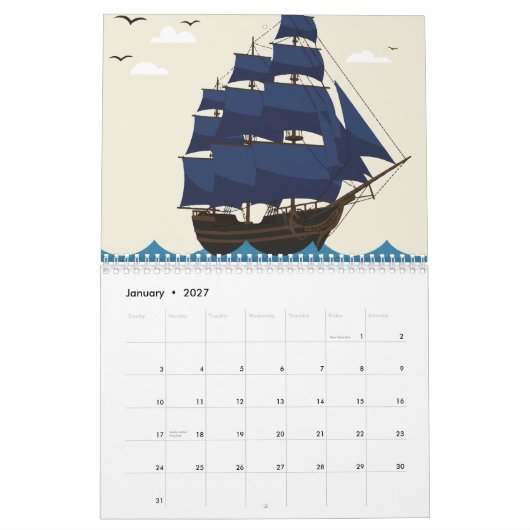 Sea and beach kalender (Jan 2027)