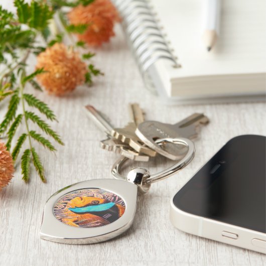 Sea Anemonefish Metal Swirl Schlüsselanhänger (Seite)