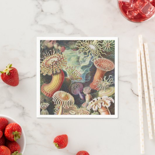 Sea Anemones, Actiniae Seeanemonen Ernst Haeckel Serviette (Beispiel)