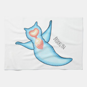 Sea angel cartoon illustriert geschirrtuch