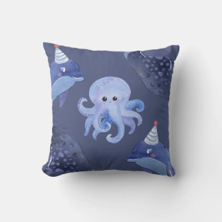 Sea Animal Square  Pillow Kissen