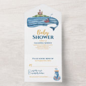 Sea Animals Baby Boy Baby Dusche All In One Einladung (Innen Boden)