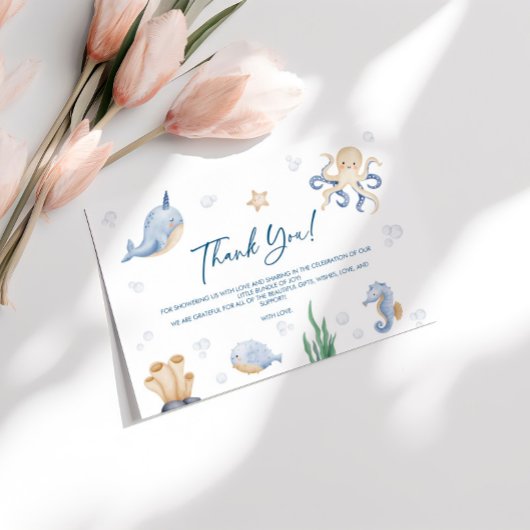 Sea Animals Baby Dusche Danke Karte