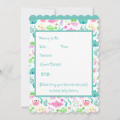 Sea Animals Baby Shower Einladung (Rückseite)