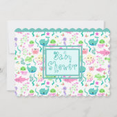 Sea Animals Baby Shower Einladung (Vorderseite)