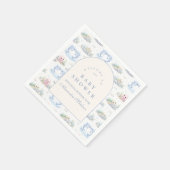 Sea Animals Elegant Arch Baby Shower Serviette (Ecke)
