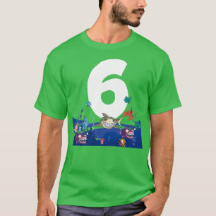 Sea Animals Fish Aquarium 6. Geburtstagsparty T-Shirt
