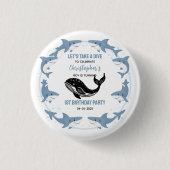 Sea Animals Shark 1st Birthday | Under the Sea  Button (Vorderseite)