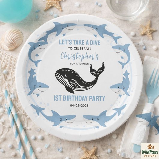Sea Animals Shark 1st Birthday | Under the Sea Pappteller