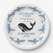 Sea Animals Shark 1st Birthday | Under the Sea Pappteller (Vorderseite)