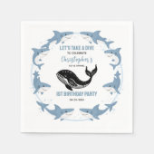 Sea Animals Shark 1st Birthday | Under the Sea Serviette (Vorderseite)